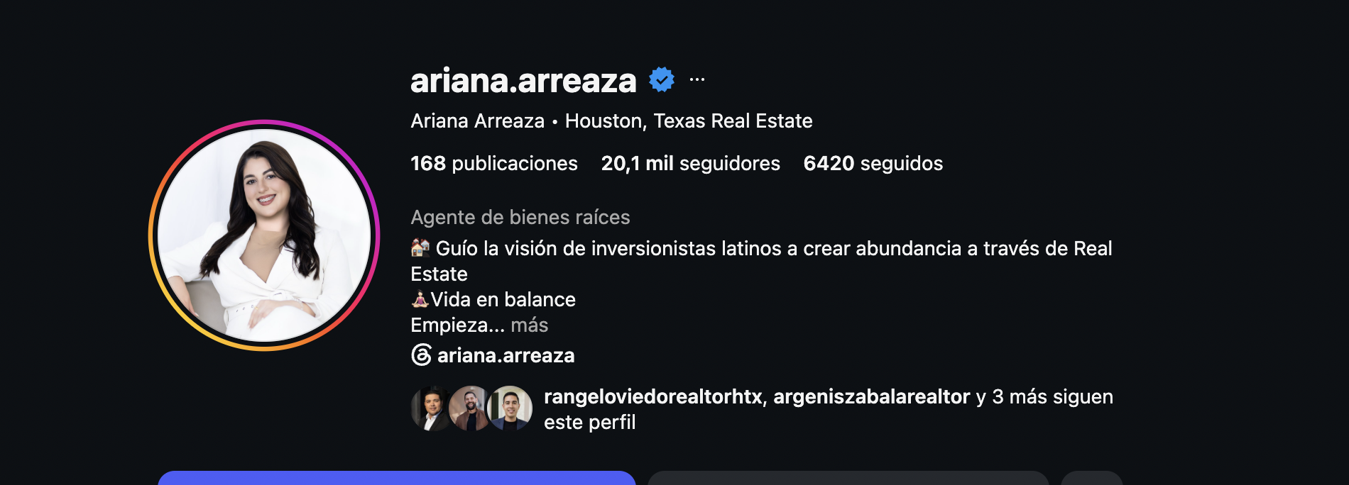 Perfil profesional de Ariana Arreaza